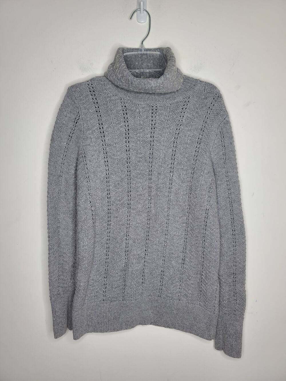 Ann Taylor Loft grey cotton wool rabbit blend turtleneck sweater - medium